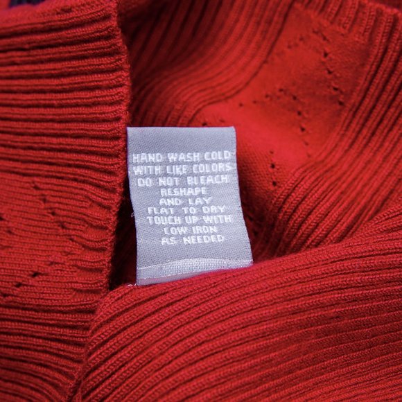 NY Collection Red Sweater with black rose buttons - Picture 8 of 10